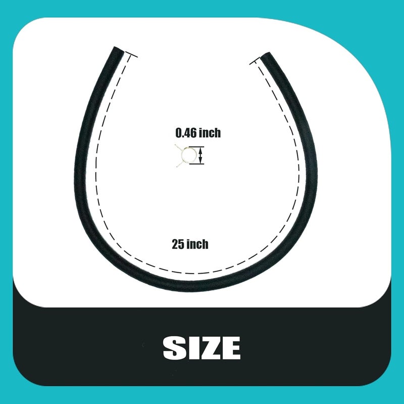 Bopurtotly 1/4" x 25" Fuel Line Hose with 4 Clamps Lawn Mower Compatible with 5414K 283207 791850 Small Engine - Image 2